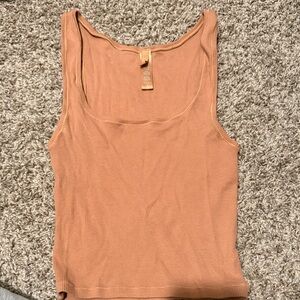 SKIMS Tan Ribbed Tank Top